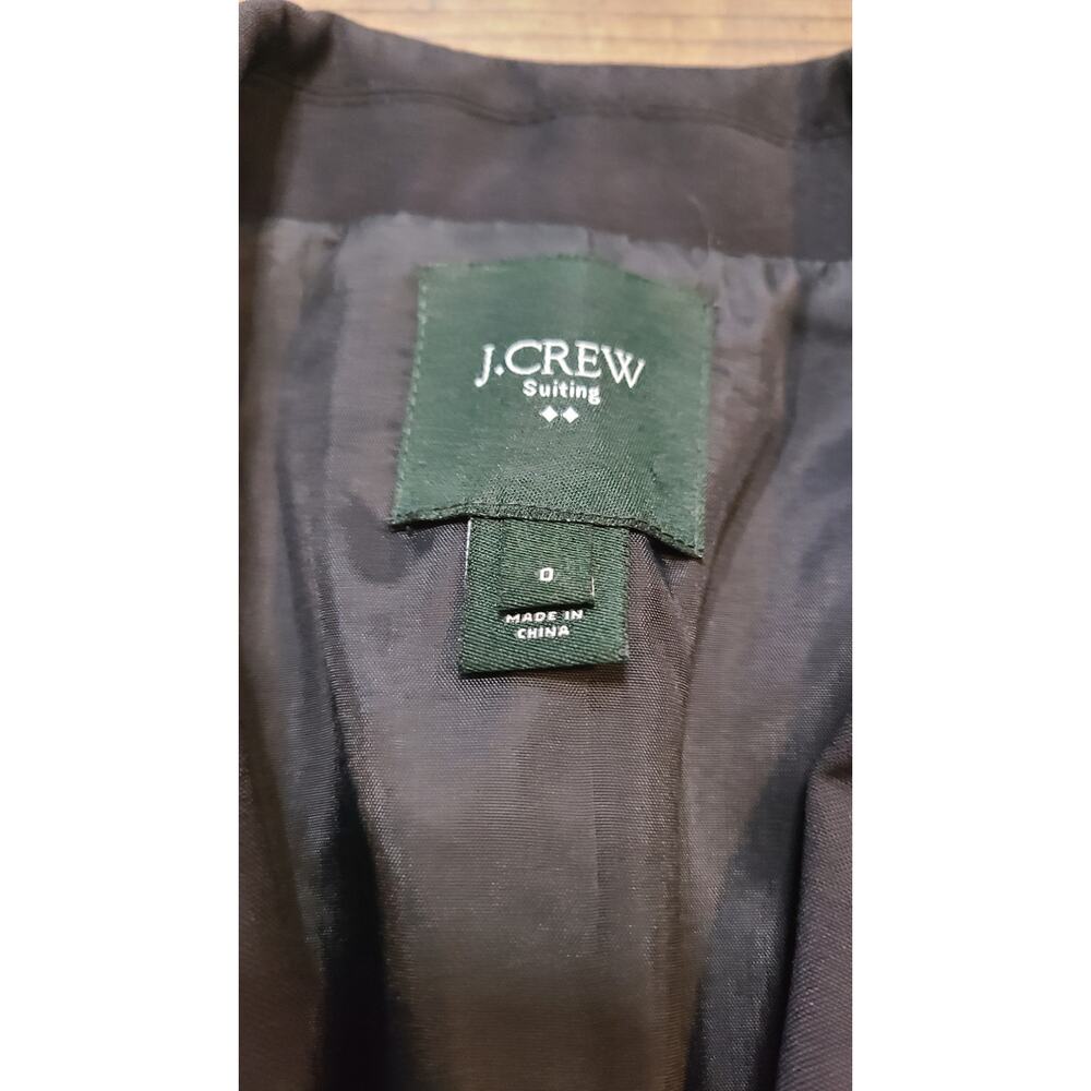 J. Crew Suiting 2 Button Wool Blazer Womens 0 Black Lined Career Office Jacket - Picture 3 of 8